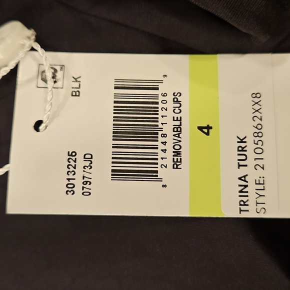 💕TRINA TURK💕 Monaco Solids Off The Shoulder Bandeau Bikini Top ~ Black 4 NWT - Picture 9 of 11